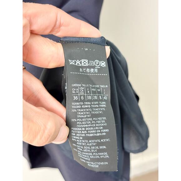 Max Mara Embellished Rhinestone Sleeveless Sheath Dress Navy Women's Size US 6 - Picture 4 of 4